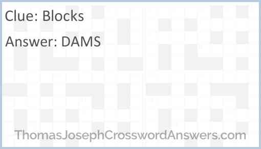 Blocks crossword clue ThomasJosephCrosswordAnswers com