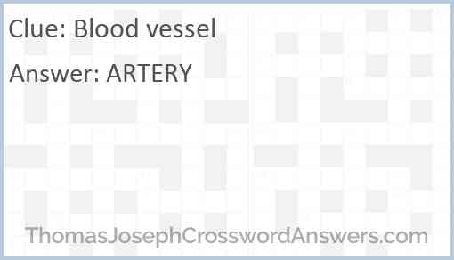 Blood vessel Answer