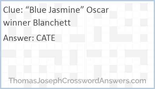 “Blue Jasmine” Oscar winner Blanchett Answer