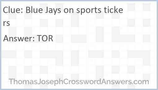 Blue Jays on sports tickers Answer
