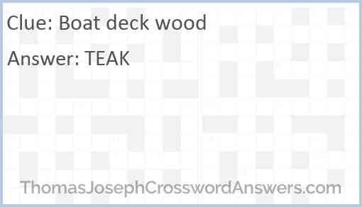 Boat deck wood Answer