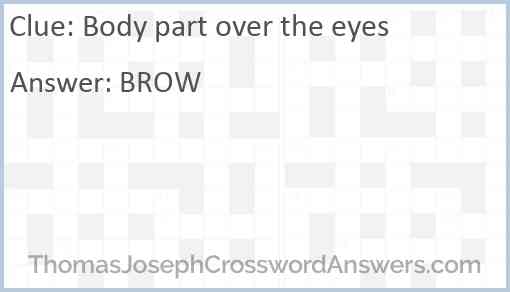 Body part over the eyes Answer