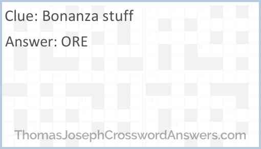 Bonanza stuff Answer