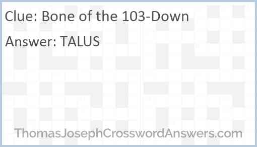 Bone of the 103-Down Answer