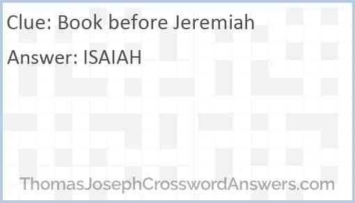 Book before Jeremiah Answer