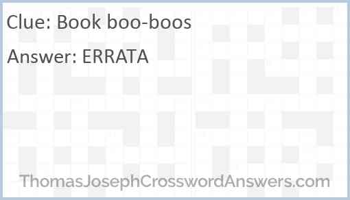 Book boo-boos Answer