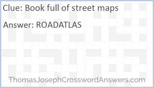 Book full of street maps Answer