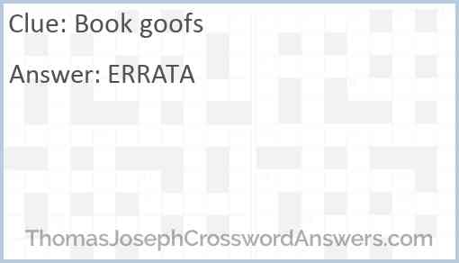 Book goofs Answer