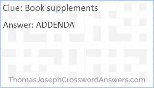 Book supplements Answer