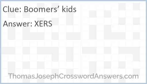 Boomers’ kids Answer