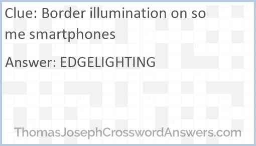 Border illumination on some smartphones Answer