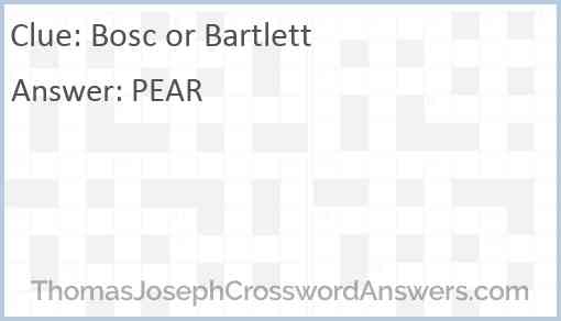 Bosc or Bartlett Answer