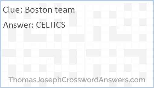 Boston team Answer