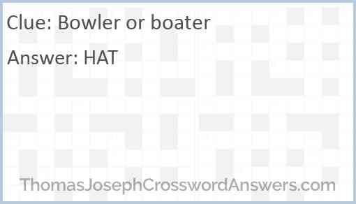 Bowler or boater Answer