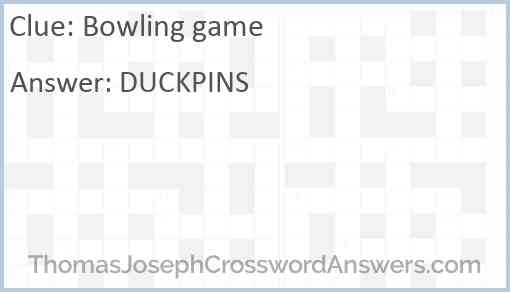 Bowling game Answer