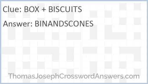 BOX + BISCUITS Answer
