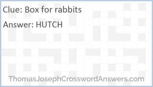 Box for rabbits Answer