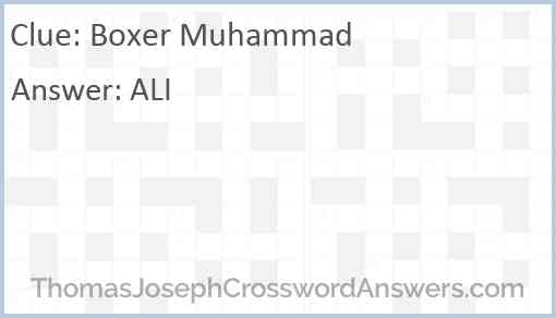 Boxer Muhammad Answer