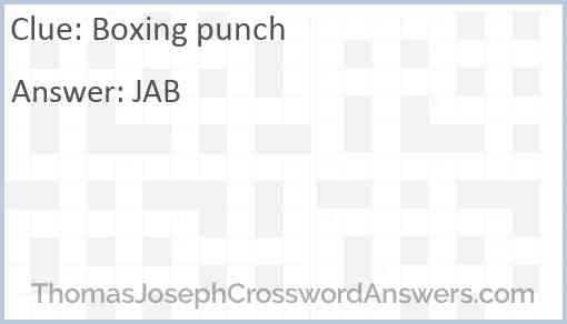 Boxing punch Answer