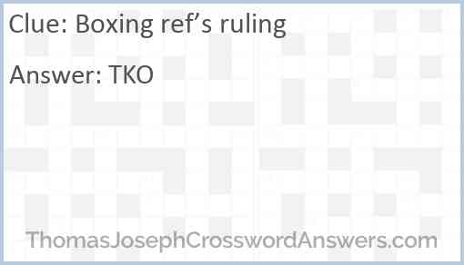 Boxing ref’s ruling Answer