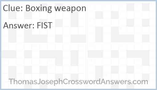 Boxing weapon Answer