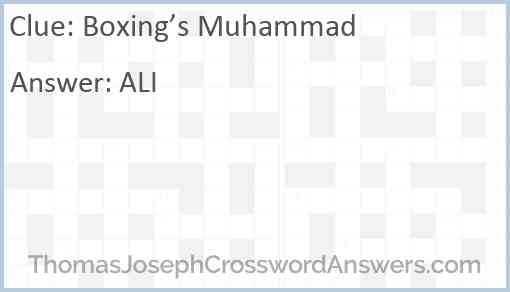 Boxing’s Muhammad Answer