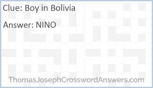 Boy in Bolivia Answer