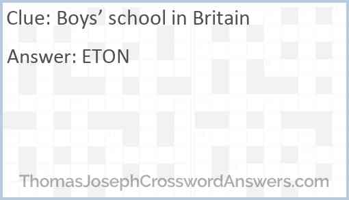 Boys’ school in Britain Answer