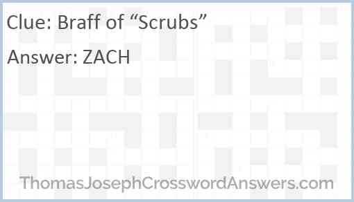 Braff of “Scrubs” Answer