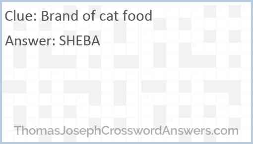 Brand of cat food Answer