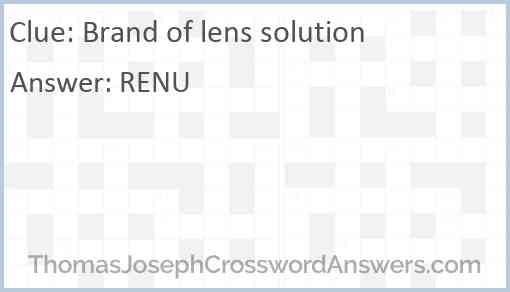 Brand of lens solution Answer