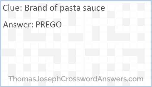 Brand of pasta sauce Answer