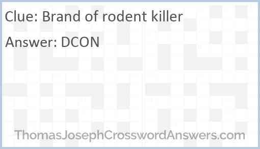 Brand of rodent killer Answer