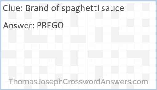 Brand of spaghetti sauce Answer