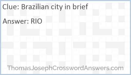 Brazilian city in brief Answer