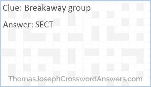 Breakaway group Answer