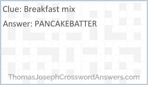 Breakfast mix Answer