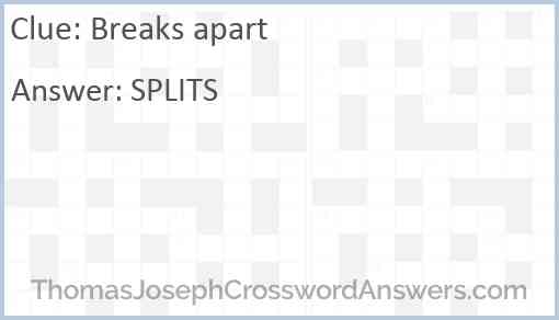 Breaks apart Answer