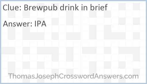 Brewpub drink in brief Answer