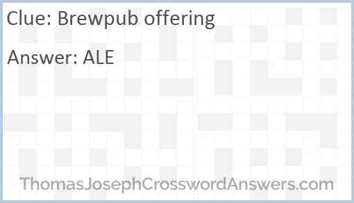 Brewpub offering Answer