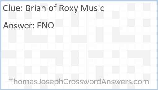 Brian of Roxy Music Answer