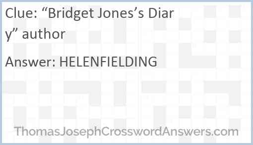 “Bridget Jones’s Diary” author Answer