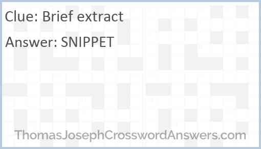 Brief extract Answer