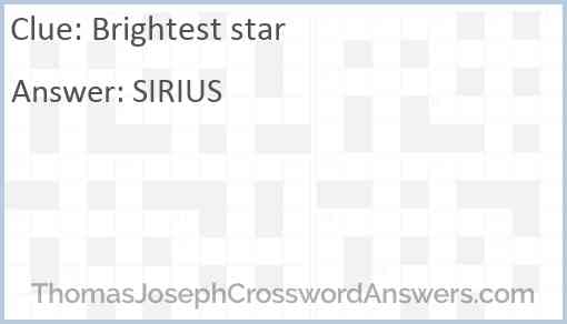Brightest star Answer