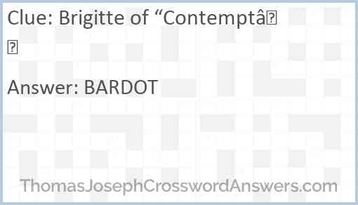 Brigitte of “Contempt” Answer