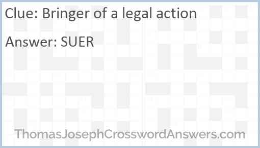 Bringer of a legal action Answer