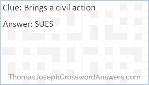 Brings a civil action Answer