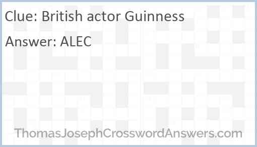 British actor Guinness Answer