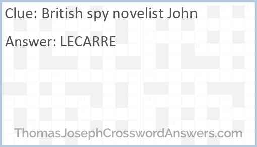 British spy novelist John Answer