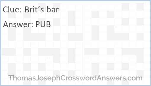 Brit’s bar Answer